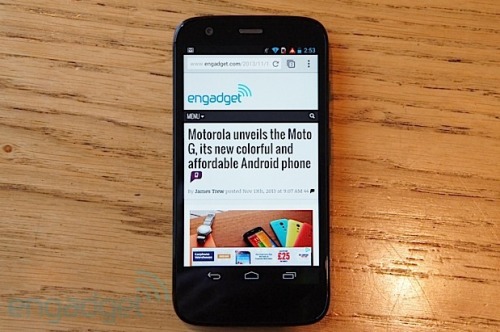 モトローラ Moto G 発売。SIMロックなし179ドルからの Android 4.3 スマートフォン http://japanese.engadget.com/2013/11/27/moto-g-