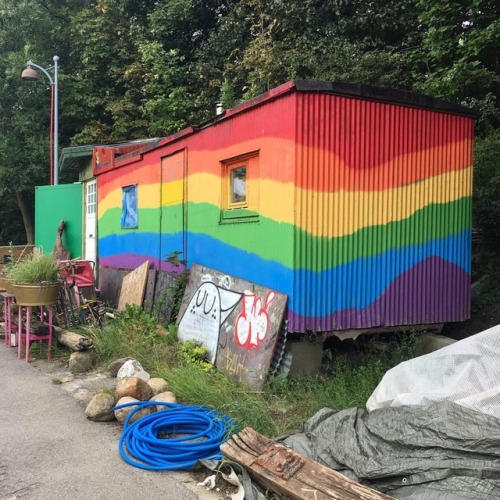 A trailer in #christiania in #copenhagen #denmark ••• #walls_of_nyc #streetarteverywh