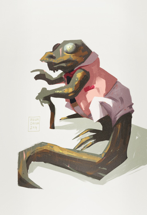 Eyeless Lizard, 45 minute speed paint. 