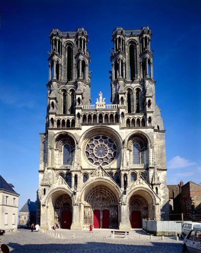 West facade of Laon Cathedral, Laon, France, begun ca. 1190.