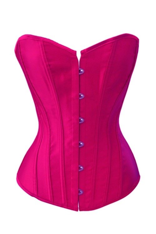 Hot Pink Satin Sexy Strong Boned Corset Lace Up Bustier TopShop Now - www.corsetforsale.com