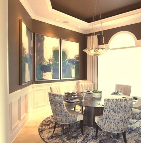 Enclosed In BostonEnclosed Dining Room - Large Modern Ceramic Tile And Beige Floor Enclosed Dining Room