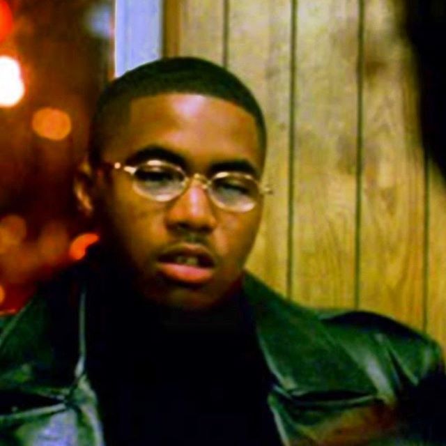 Nas rocking those wood frames in Belly 