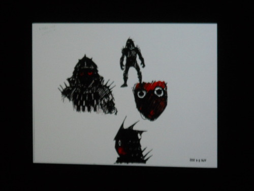 vegeta-has-a-ball:  Some stuff that Bryan Konietzko presented at RISD today! Picture 1: An illustration for a story he made when he was a teenager. Picture 2: “‘Iguanaman” sketch Picture 3: Iguanaman sketch Picture 4: Storyboard for “Mission Hill”,
