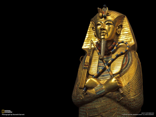 Tutankhamun golden sarcophagus, Egypt, ca. 1332–1323 Bc