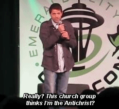  Westboro Babtist Church believes Misha Collins is an Antichrist. [x] 