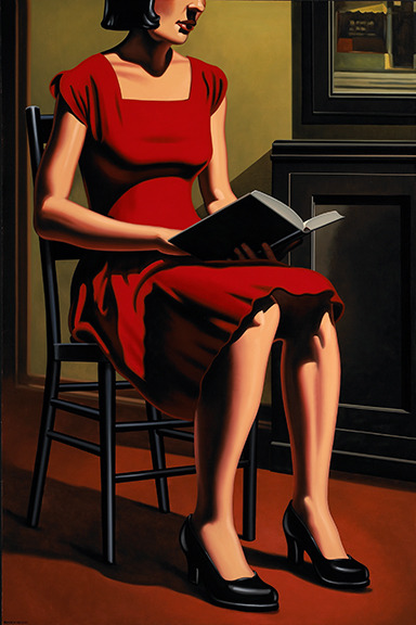pictorialautobiography:Kenton Nelson, Well Read, 60 x 40 inches, oil on canvas