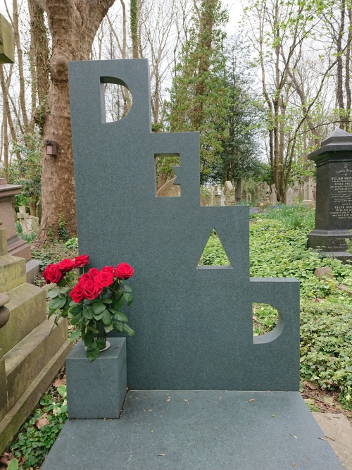 Tomb of Patrick Caulfield. Highgate Cemetery, Highgate, London, England