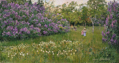 Flowering Garden in Znojmo    -     Theodor von Hörmann , c.1893, Austrian,  1840-1895 oil on canvas