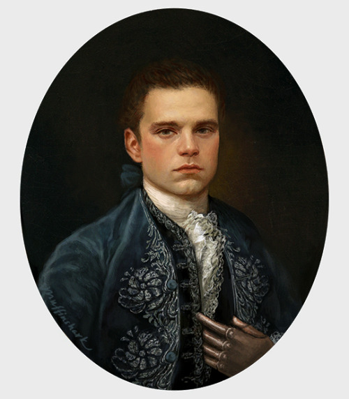 continuing my attempts at painting in various period portrait styles w/ a late 18th cent. bucky~