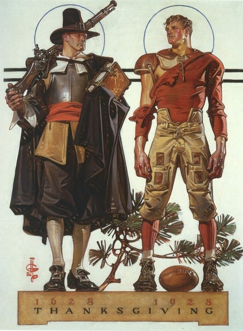 elcomfortador: Yes, J.C. Leyendecker can find the homoeroticism even in Thanksgiving.