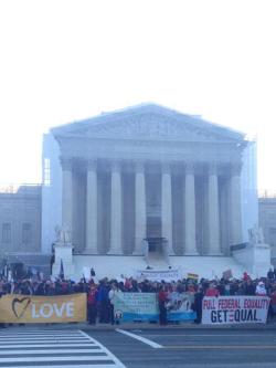 think-progress:  The scene outside the Supreme Court this morning. A historic day in the fight for equality!