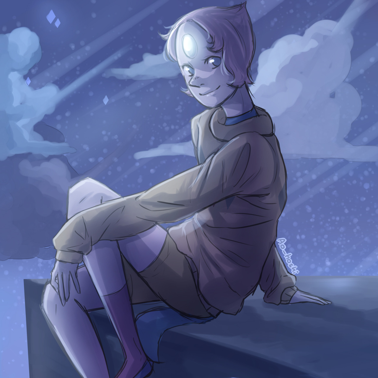 aohoshiart:  pearl looks so cute is greg’s sweater O///u///O i forgot to upload