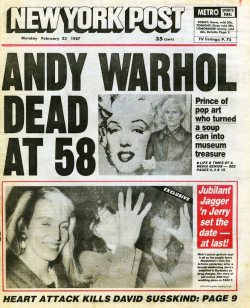 solavaya:RIP Andy Warhol: August 6, 1928