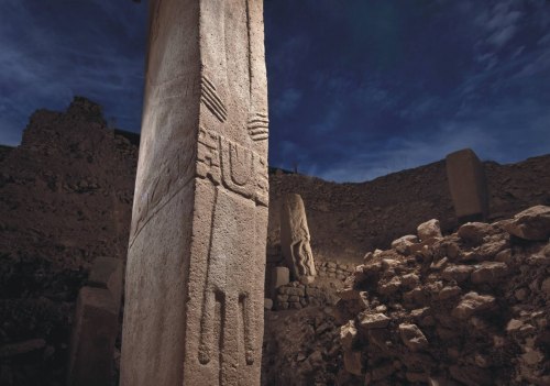 Göbekli Tepe, an archaeological site at the top of a mountain ridge in the Southeastern Anatolia, an