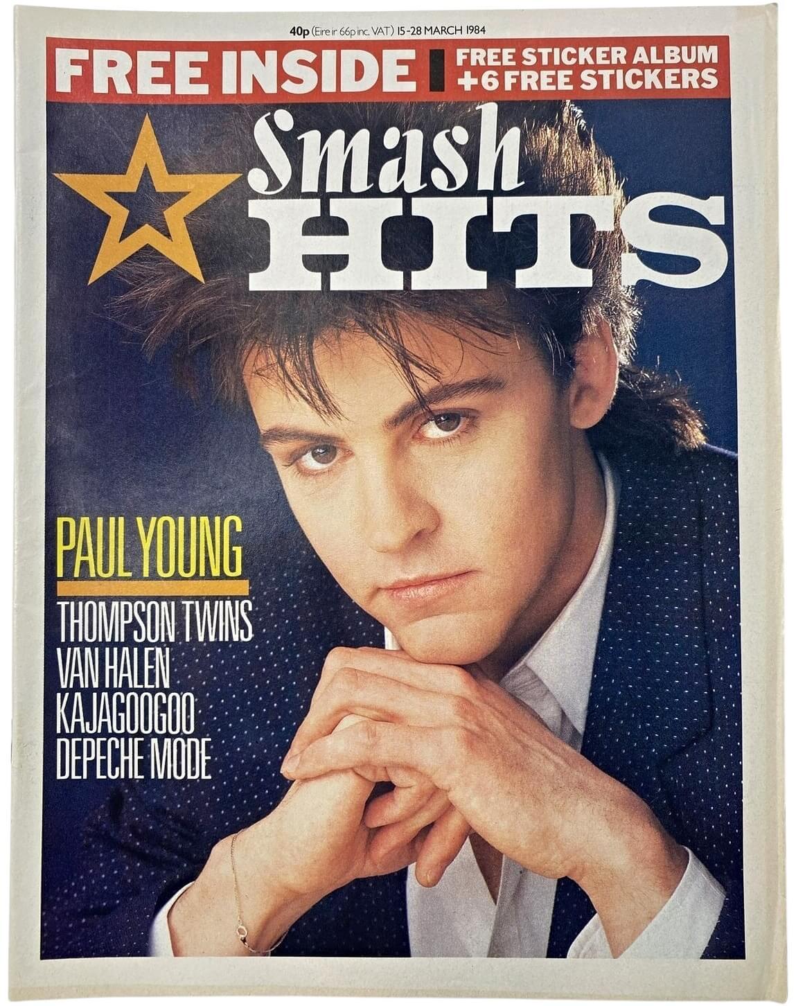 <p>Paul Young on the front cover of Smash Hits magazine (March 1984)</p>