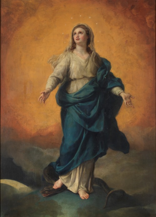  Attributed to Anton Raphael Mengs ( Aussig, Bohemia 1728 - 1779 Rome), The Immaculate Conception, o