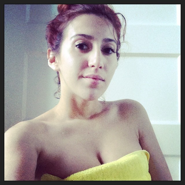 My shower April O'Neil cosplay. 