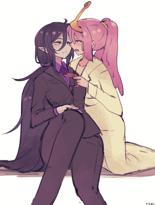 romiromi-yuri:  Bubbline この格好のマーセリンめっちゃ好き。 