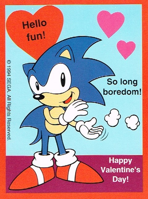 From a set of Sonic Valentines Day cards released in 1994.