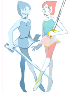 tora-mewcat:  Pearl and Holo Pearl.Drawr doodle~I love Steven Universe!最近スティーブン・ユニバース見て号泣しました．．．