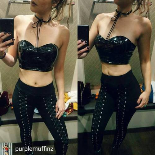 Credit to @purplemuffinz : Spotted in TK Maxx PVC bralet! Also pvc lace up skirts are available .#pv