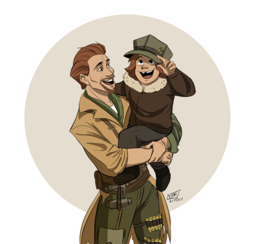 sketchinfun:Father and sonFelt like drawing Mac and his son Duncan, if and when he would return to v