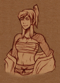 k-y-h-u:  doodle of Korra in some outfit