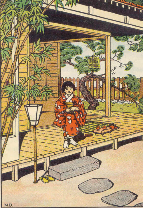 thekimonogallery: Vintage Illustrations Of Japan by Marguerite Davis.  Published in 1934, the b