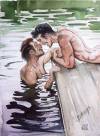 bubentcov:Evening swimming(Watercolor)