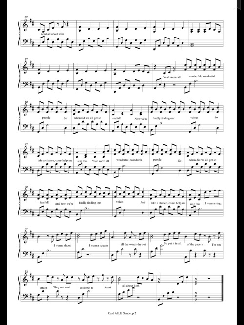 Read All About It - Emeli Sande (Piano Sheet)