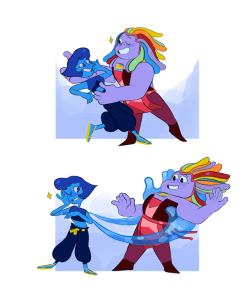 remmyart:  Lapis and Bismuth Fusion !! thinking