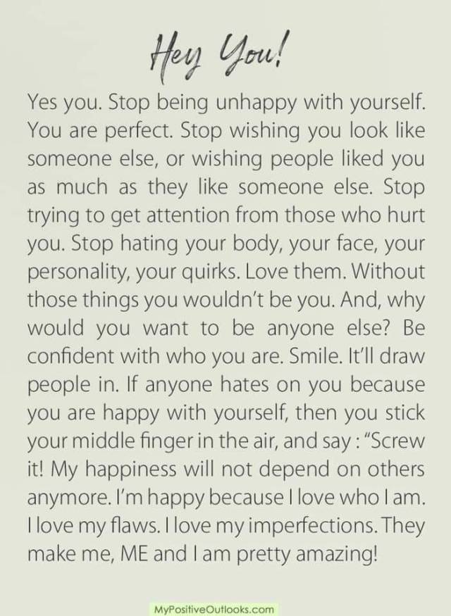 resilient-beauty:You are perfect the way you are made! Each one of us is our own