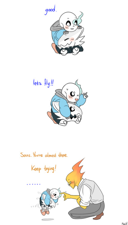 riceflowerrabbit: mooncatyao:   [Practice-2] Grillby & little Sans <First part>(Previous)/(NEXT)[GLS timeline]​   Sooo cute 