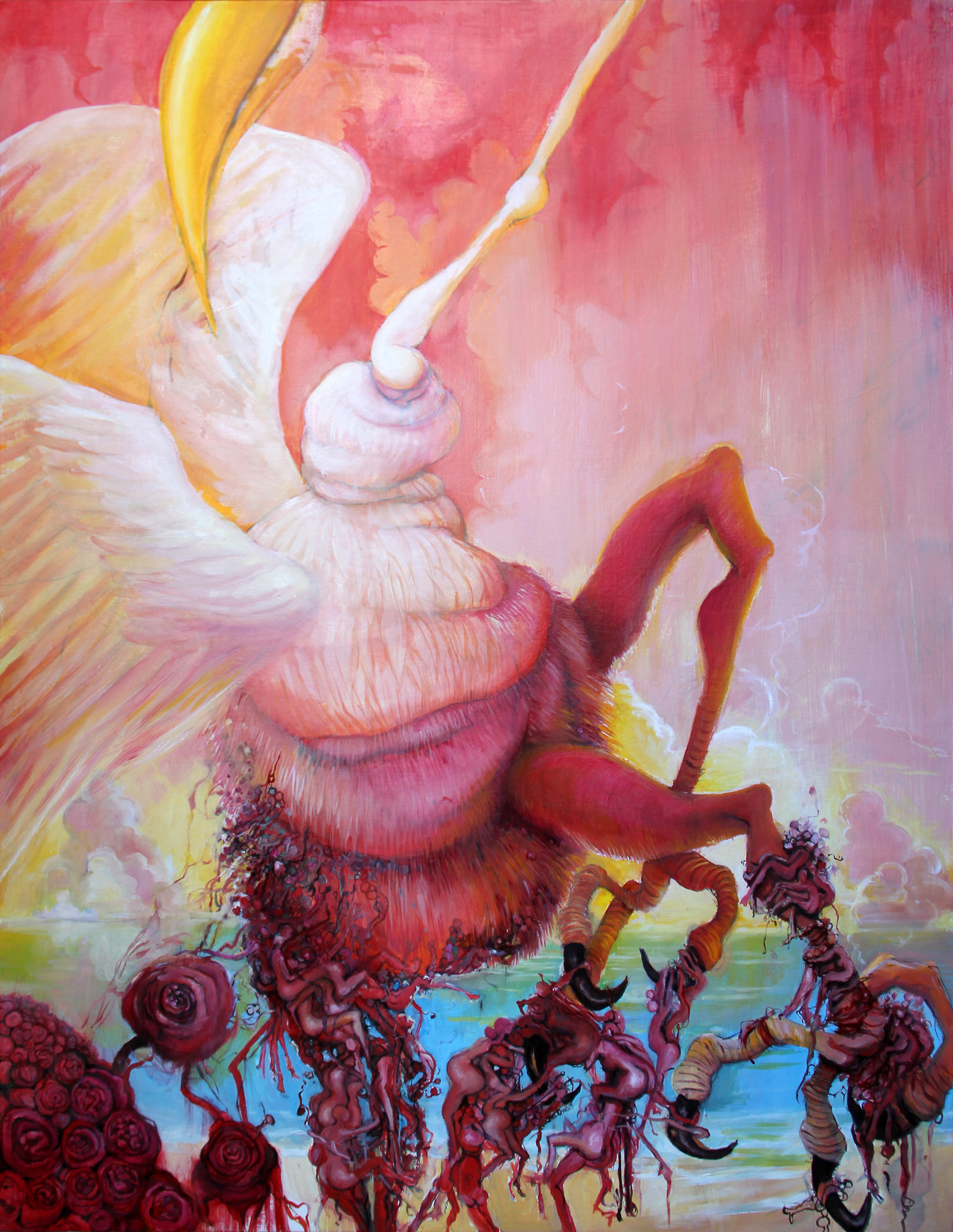 crossconnectmag:  Sarah Olson I exaggerate and combine forms — distended tree limbs,
