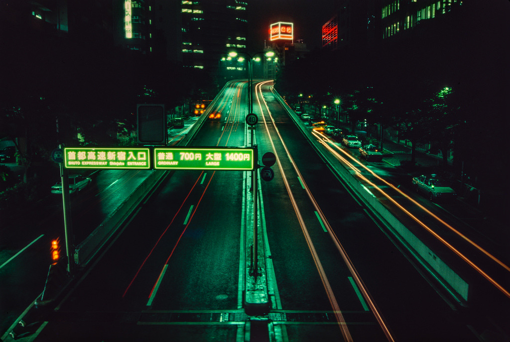 japanlove:  shuto expressway, shinjuku entrance, circa 1994 (by cktse) 