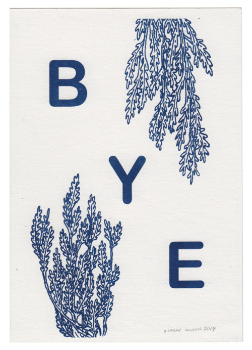 secretprettythings:  (BYE Risograph Print in Medium Size by SarahMcNeil on Etsy) 
