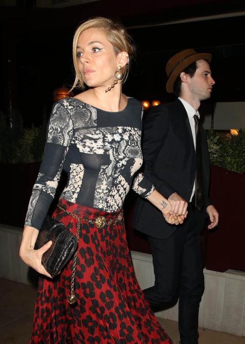 celebritynippleslips: Sienna Miller revealed nipple in see through blouse