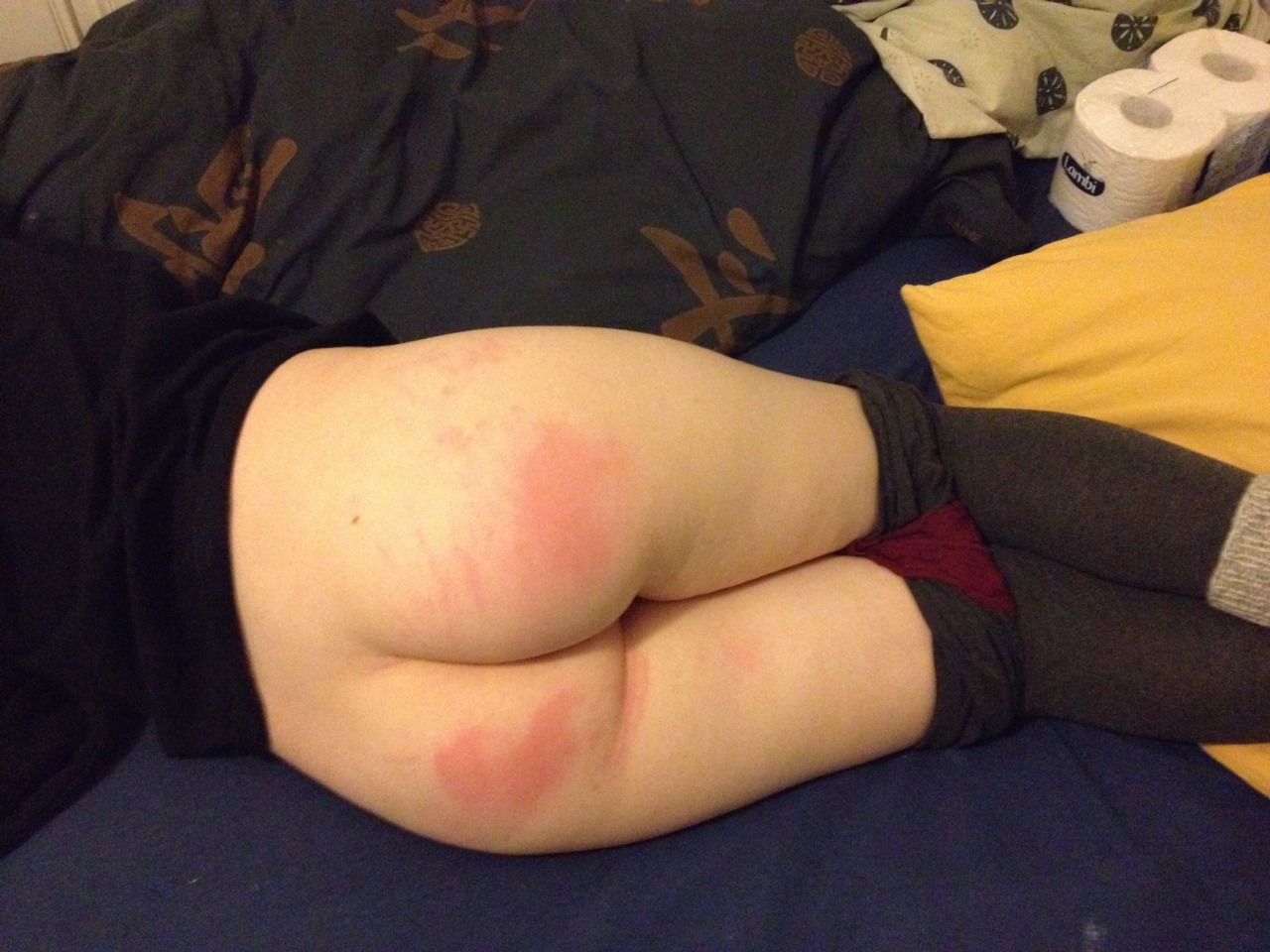 madetofade:  got a little warmup spanking before we woke the roomie up and now we