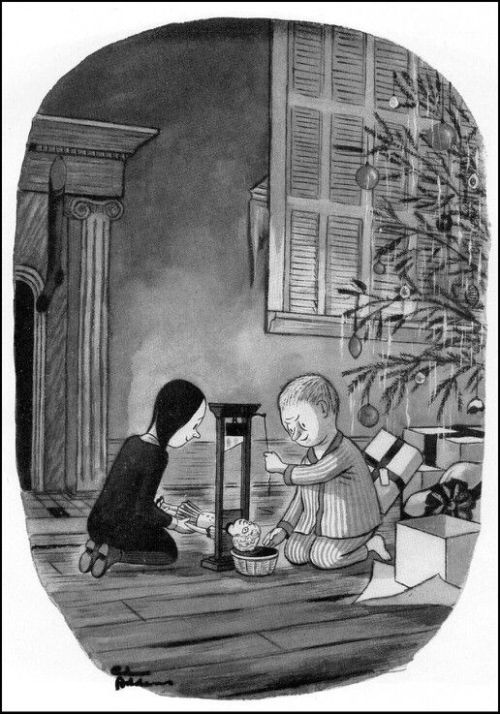 slobbering:Christmas with the Addams Family by Charles Addams