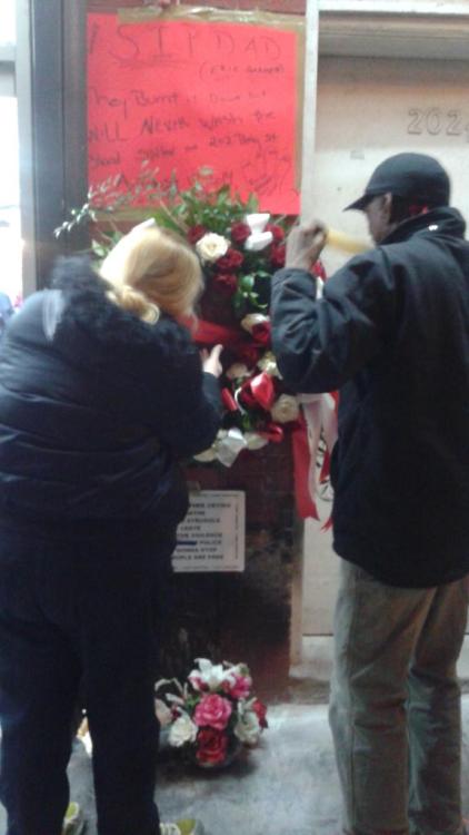 justice4mikebrown:January 19Eric Garner’s memorial burns down and is rebuilt the next day.