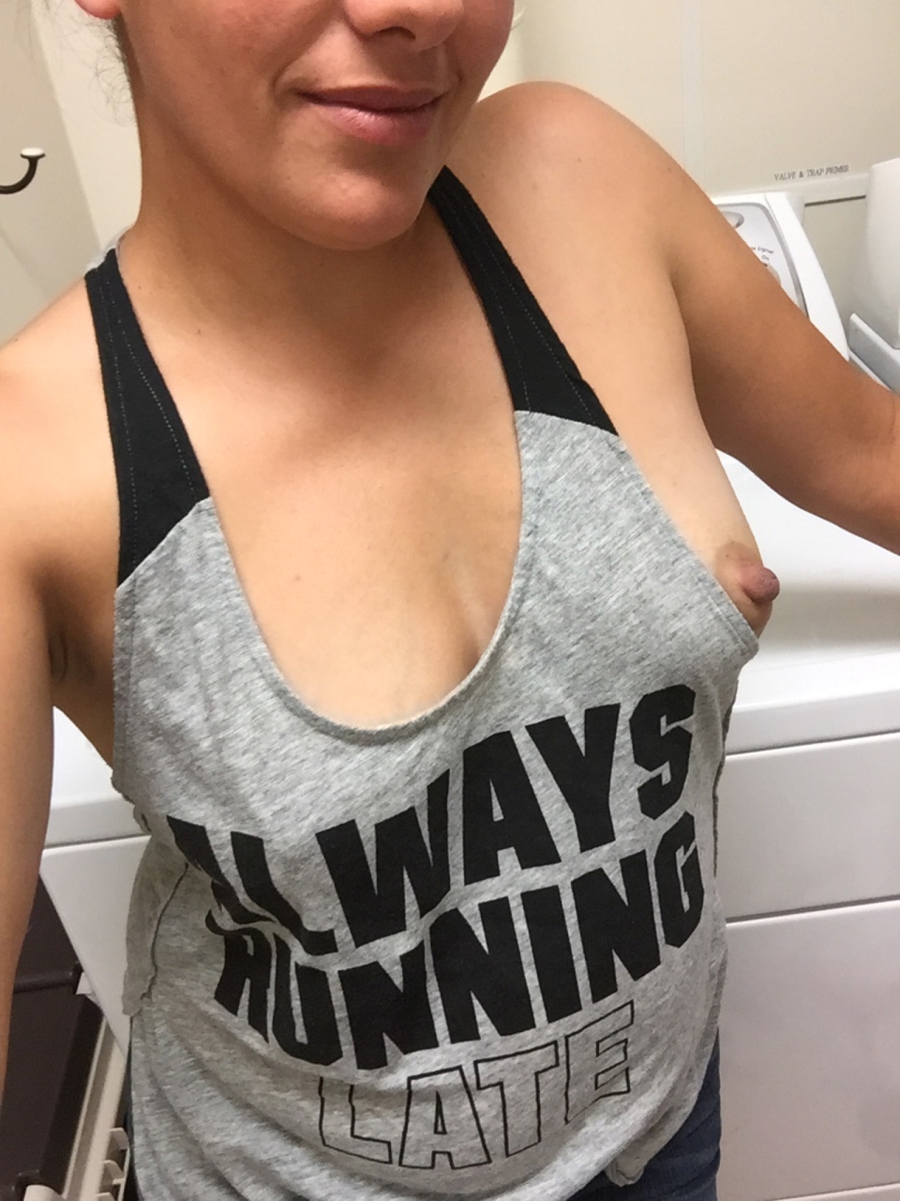 soccer-mom-marie:  I was so turned on when you posted my braless Friday pic last