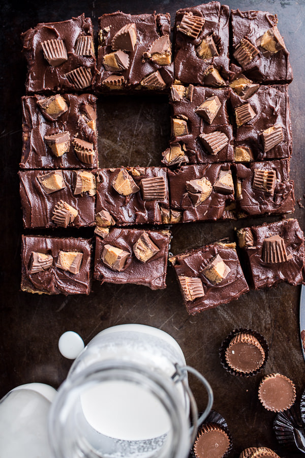 sweetoothgirl:  The Very Best Peanut Butter Cup Fudge Brownies  