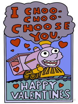 toruandmidori:  …and there’s a picture of a train on the front! Valentines cards, now available! Click the image, to link to the store! :) 