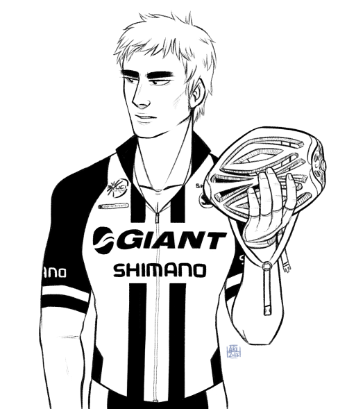 colouring style experiment feat. fukuchan in my favourite uci team kit of 2014 :&rsquo;)))) (sor