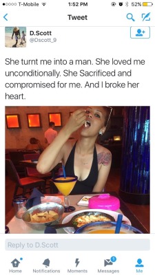 puffsaddy:  😕  Zero sympathy. Do not shit on a good one then cry about it later. She deserve to be ate like the last red (I woulda said pink) starburst by a new nigga.