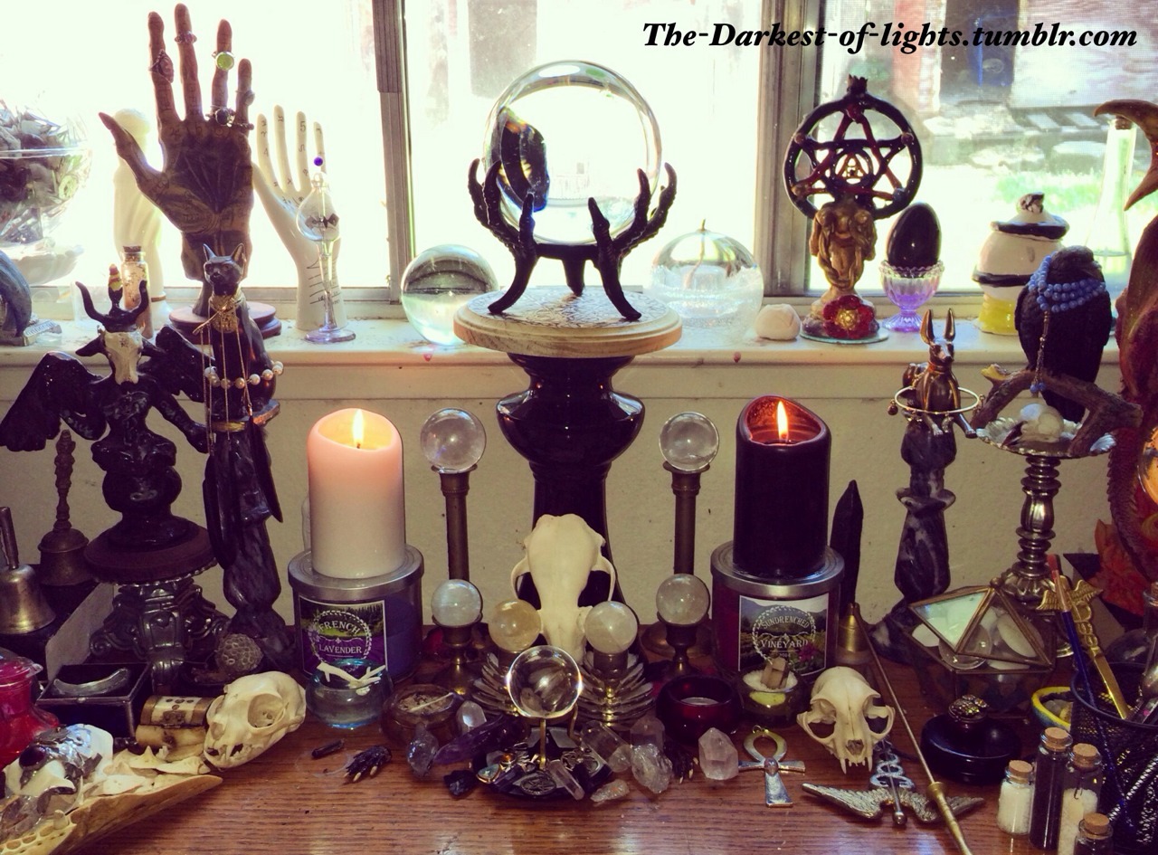 the-darkest-of-lights:  little-witchh:  the-darkest-of-lights:  My current altar