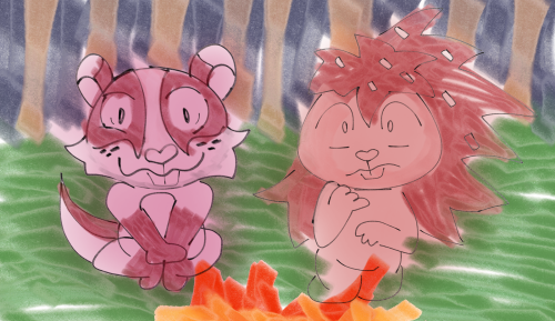 Dodger And Flaky Round The Campfire