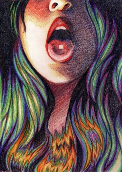 clkillustration:  &ldquo;LSD Ad.&rdquo; Colored Pencil. 2014.  For my applied drawing class (advertising assignment). 