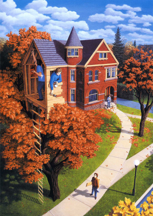 klavier-joannah-edgeworth:  mayahan:  Mind-Bending Paintings By Canadian Artist Rob Gonsalves   O_O this is giving me a headache